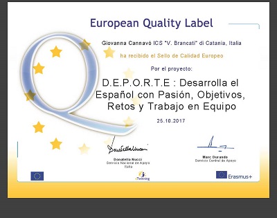 cerificato eTwinning quality label