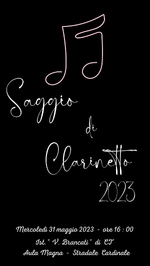 locandina del saggio di clarinetto 2023